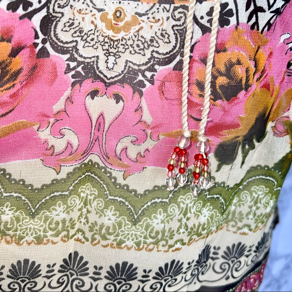 Forbidden LA Women’s Floral Paisley Boho Peasant Blouse Size M - Picture 5 of 7